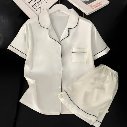 Womens Silk Satin Pajamas