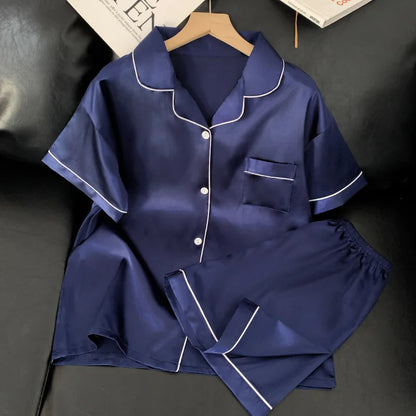 Womens Silk Satin Pajamas