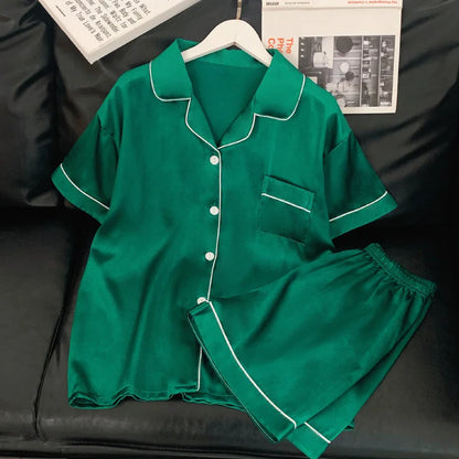 Womens Silk Satin Pajamas